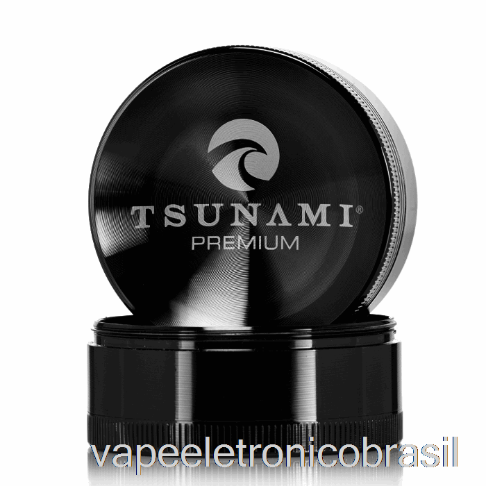 Vape Recarregável Tsunami 2,4 Polegadas Moedor De Topo Afundado De 4 Peças Preto (63mm)